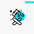 Burn, Fire, Garbage, Pollution, Smoke turquoise highlight circle point Vector icon