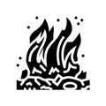 burn fire glyph icon vector illustration Royalty Free Stock Photo