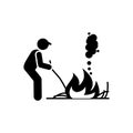 Burn, fire, grass, weed icon. Element of gardening icon. Premium quality graphic design icon. Signs and symbols collection icon