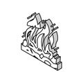 burn fire isometric icon vector illustration