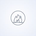 Burn, fire, vector best gray line icon Royalty Free Stock Photo