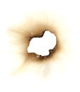 Burn hole in a piece of paper Royalty Free Stock Photo