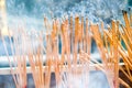 burn Incense stick are religious beliefs that the disciples Show worship to buddha Royalty Free Stock Photo