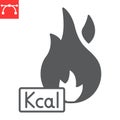 Burn Kcal glyph icon Royalty Free Stock Photo