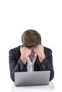 Burn Out-Portrait of a young business man depressed from work Royalty Free Stock Photo