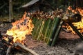 Burn Rice in Bamboo