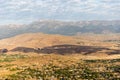 Burn scar from wildfire stretches across the landscape hwy 395 south of Reno, NV