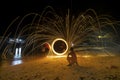 Burn steel wool