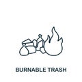 Burnable Trash icon. Line simple icon for templates, web design and infographics