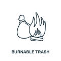 Burnable Trash icon. Simple illustration from recycling collection. Creative Burnable Trash icon for web design