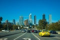 Burnaby Highway No.1, Canada Way, British Columbia Canada. Brentwood town center area, modern apartment condos buildings Royalty Free Stock Photo