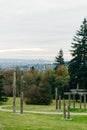 Burnaby Mountain Totem pole Vancouver, canada Royalty Free Stock Photo