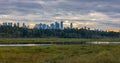 Burnaby, Vancouver BC, Canada. Beautiful View of a modern city in a stormy and rainy day. Cityscape Buildings Royalty Free Stock Photo