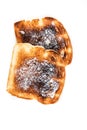 Burned buttered whole grain toast