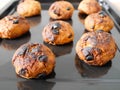 Burned cornflake and raisin cookies