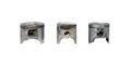 Burned, damaged car pistons. Isolated on a white background with a clipping path.