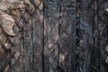 Burned dirty wall after fire, old grunge texture Royalty Free Stock Photo