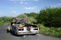 The burned down automobile Royalty Free Stock Photo