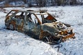 Burned down car