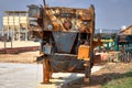 Burned Down And Rusty Industrial Machine Royalty Free Stock Photo