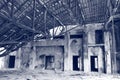 A burned fire station in old airport of Hong Kong