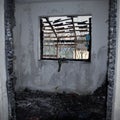 BURNED HOUSE: Room Royalty Free Stock Photo