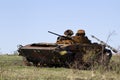 Burned infantry fighting vehicle near the Saur-Grave