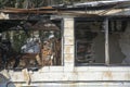 Building, victim of arson in Pomeroy, Ohio Royalty Free Stock Photo