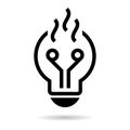 Burned out light bulb vector icon Royalty Free Stock Photo