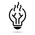 Burned out light bulb vector icon