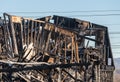 Burned out remains of an office building destroyed by fire Royalty Free Stock Photo