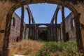 Burned remains of the church of San Agustin, attached to the historic building of Instituto Canarias Cabrera Pinto.