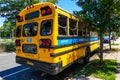 Burned school bus at Shore Parkway in Brooklyn