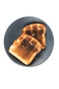 Burned whole grain toast