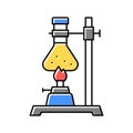 burner boiling chemistry liquid color icon vector isolated illustration