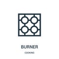 burner icon vector from cooking collection. Thin line burner outline icon vector illustration. Linear symbol