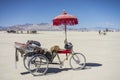 Burner's Tricycle at Burning Man 2015 Royalty Free Stock Photo