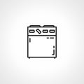 Burner stove line icon. Gas cooker. Pot fire icon Royalty Free Stock Photo