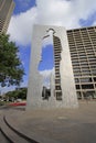 The Burnett park in Downtown Fort Worth is a popular meeting point Royalty Free Stock Photo