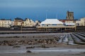 Burnham on sea beach and pier Royalty Free Stock Photo