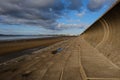 Burnham on Sea, sea wall Pier and Low Lighthouse Royalty Free Stock Photo