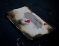 Burning ace ace of hearts abstract Royalty Free Stock Photo