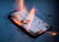 Burning ace ace of hearts abstract Royalty Free Stock Photo
