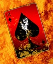 Burning Ace Of Spades Royalty Free Stock Photo