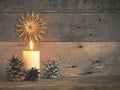 Burning Advent candle, First Advent Royalty Free Stock Photo