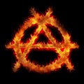 Burning anarchy sign
