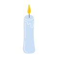 Burning aromatic candle. Aromatherapy and ralaxation. Flat cartoon vector illustration Royalty Free Stock Photo