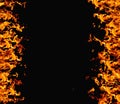 burning background fire frame orange flame black Royalty Free Stock Photo