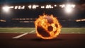 burning ball on fire A fireball shaped like a football, with a realistic texture and a bright glow soccer