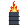 Burning barrel. Trash can and fire. The problem of urban Homelessness and poverty Royalty Free Stock Photo
